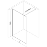 Mexen Kioto dušo sienelė Walk-in 100 x 200 cm, grafikito krekingo 12 mm, juoda - 800-100-101-70-44-X