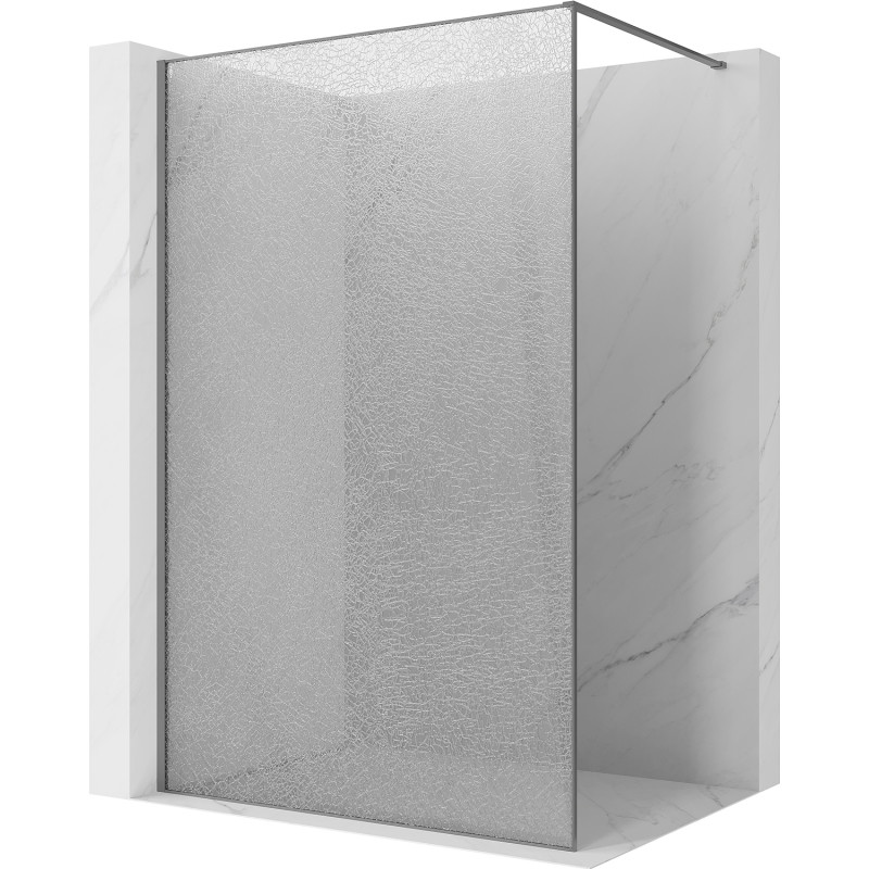 Mexen Kioto Dušo sienelė Walk-in 110 x 200 cm, crackle skaidri 12 mm, gun metal - 800-110-101-95-04-X
