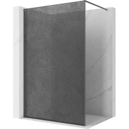 Mexen Kioto dušo siena Walk-in 100 x 200 cm, crackle grafitas 12 mm, gun metal - 800-100-101-95-44-X