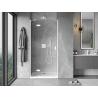 Mexen Mist-H Kairioji atveriama dušo durys 110 cm, permatomos, baltos - 8A5-110-000-20-00-L