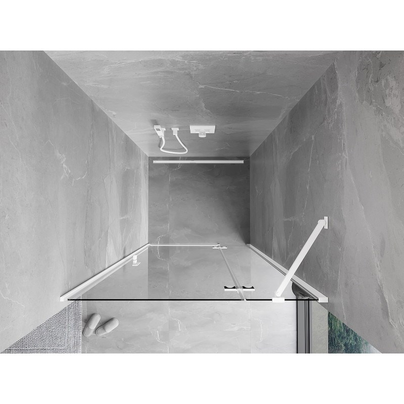 Mexen Mist-H dešinės pusės varstomos dušo durys 75 cm, skaidrios, baltos - 8A5-075-000-20-00-P