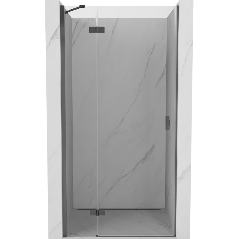 Mexen Mist-H kairinės pusės atveriamos dušo durys 110 cm, skaidrios, gun metal - 8A5-110-000-95-00-L