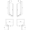Mexen Mist-H dešinės pusės vonios durys 120 cm, skaidrios, ginklų metalo spalvos - 8A5-120-000-95-00-P