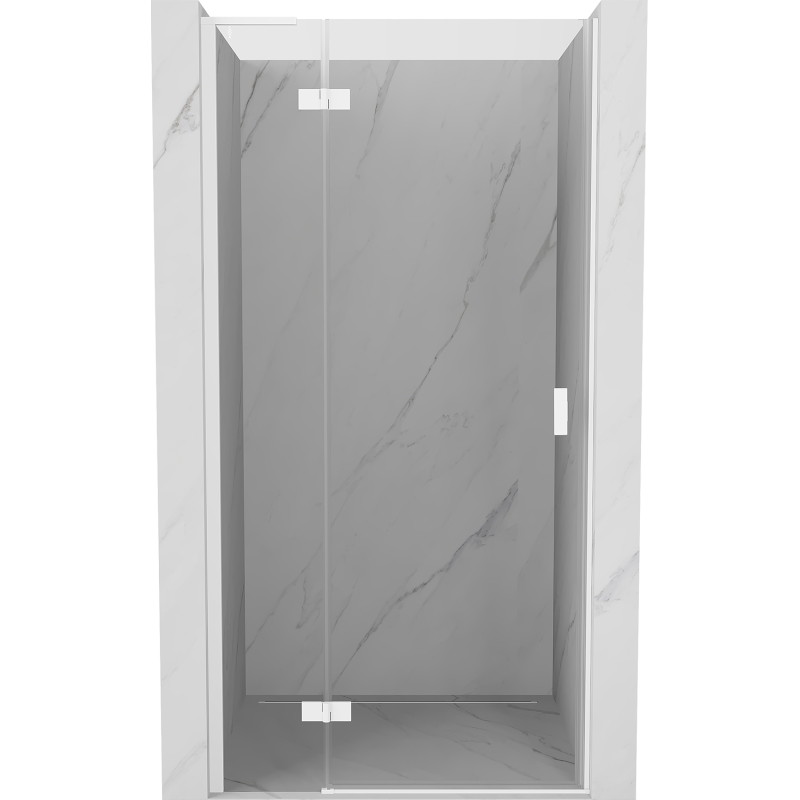 Mexen Mist-H L kairiosios pusės varstomos dušo durys 90 cm, skaidrios, baltos - 8A5L-090-000-20-00-L