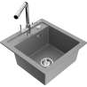 Mexen Vito granitinė vienos plokštelės kriauklė su virtuviniu maišytuvu Duero, pilka - 6503-71-671600-00