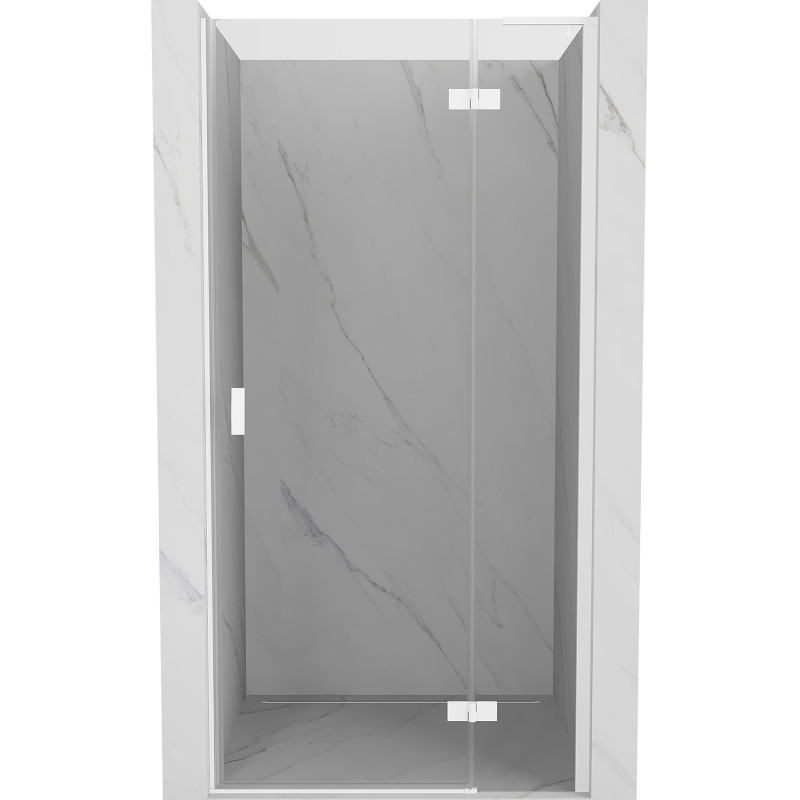 Mexen Mist-H L dešinės atsidarančios dušo durys 85 cm, skaidrios, baltos - 8A5L-085-000-20-00-P