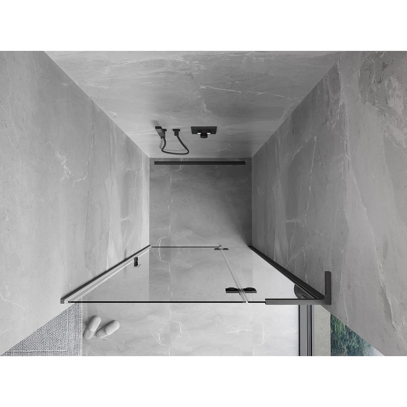Mexen Mist-H L dešinės pusės dušo durys 70 cm, skaidrios, šlifuota ginklų pilka - 8A5L-070-000-66-00-P