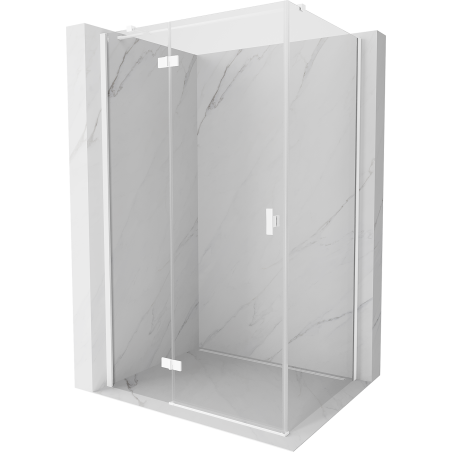 Mexen Mist-H T kairavimo dušo kabina kairinė 120 x 90 cm, skaidri, balta - 8A5T-120-090-20-00-L