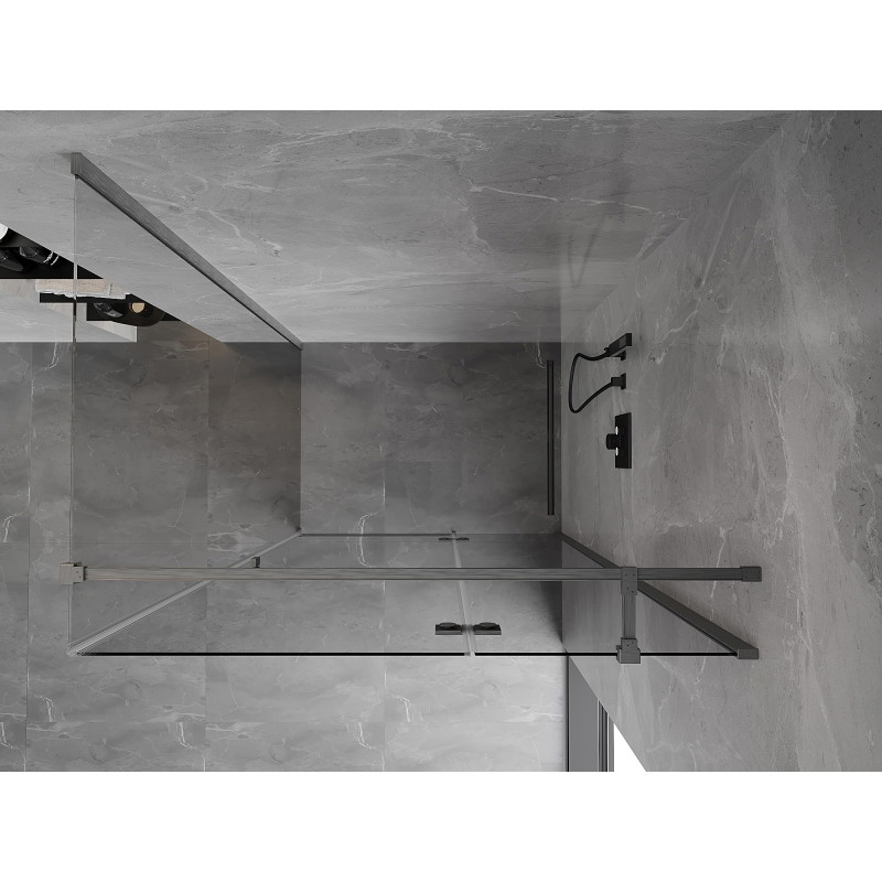 Mexen Mist-H T dešinioji atveriama dušo kabina 70 x 75 cm, skaidrus, šukuotas ginklų pilkas - 8A5T-070-075-66-00-P
