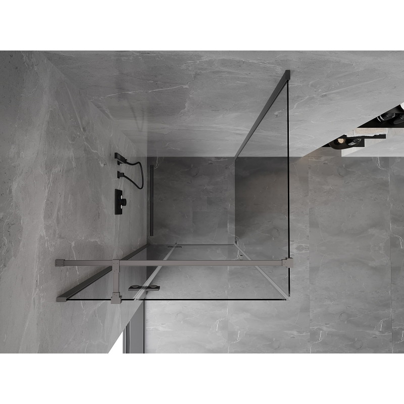 Mexen Mist-H T atveriama kairė dušo kabina 70 x 70 cm, skaidri, pistoletas metalo - 8A5T-070-070-95-00-L