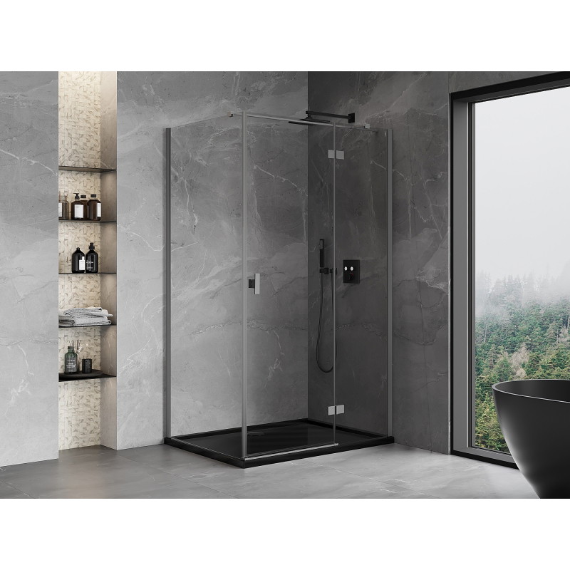 Mexen Mist-H T dešinysis 100 x 120 cm dušo kabina, skaidri, ginklo metalo spalvos - 8A5T-100-120-95-00-P