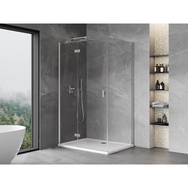 Mexen Mist-H T dušo kabina atveriama kairė 80 x 85 cm, skaidrus, šlifuotas nikelis - 8A5T-080-085-97-00-L