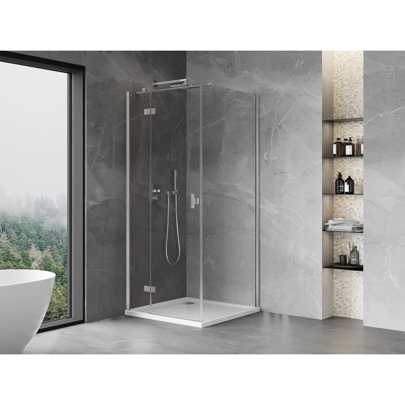 Mexen Mist-H T Duso kabina durų kairė 85 x 85 cm, skaidri, šlifuotas nikelis - 8A5T-085-085-97-00-L