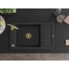 Mexen Elias 1 kamerų granitinė plautuvė su nusausinimo paviršiumi ir Telma virtuvės maišytuvu, juoda/sidabrinė