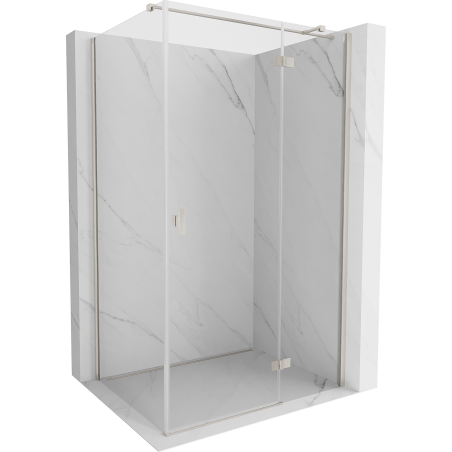 Mexen Mist-H T dešinė pusė atviri dušo kabina 105 x 100 cm, skaidrus, šlifuotas nikelis - 8A5T-105-100-97-00-P