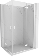 Mexen Mist-H Duo atveriama dušo kabina 70 x 70 cm, skaidri, chromuota - 8A5-070L-070P-01-00