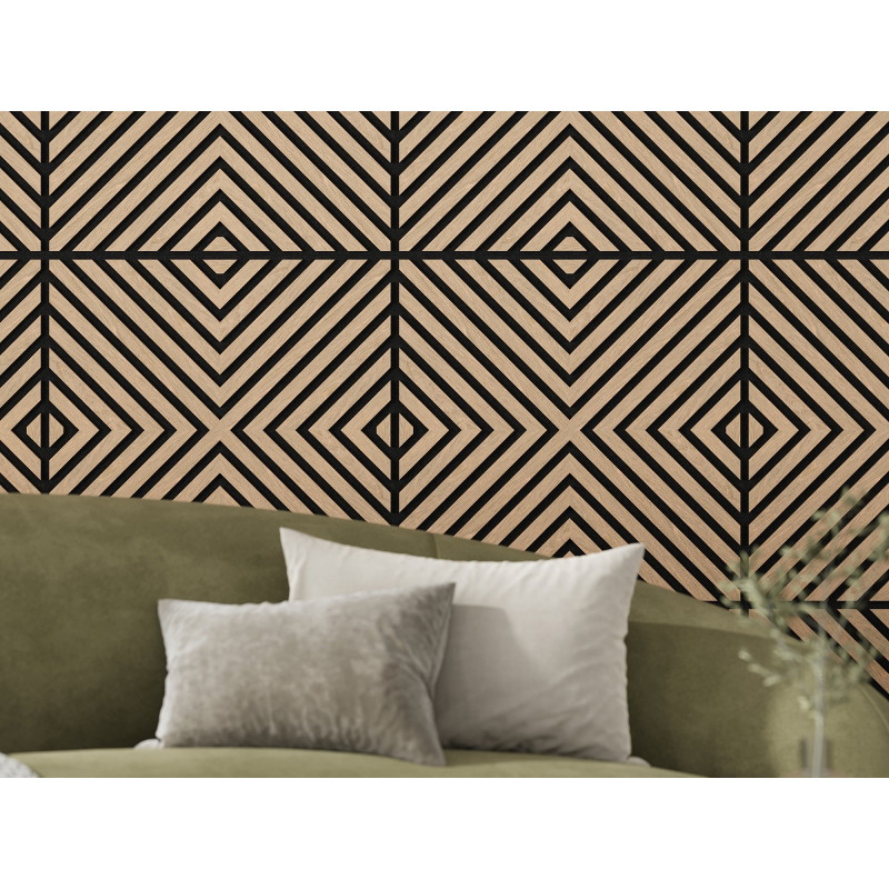 Mexen Linea 01 akustinė sieninė plokštė 60 x 60 cm (4vnt.), 9 mm veltinis, techninis faneras, Balintas Ąžuolas