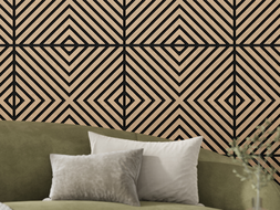 Mexen Linea 01 akustinė sieninė plokštė 60 x 60 cm (4vnt.), 9 mm veltinis, techninis faneras, Balintas Ąžuolas