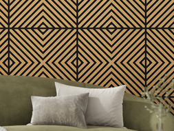 Mexen Linea 01 akustinė sieninė plokštė 60 x 60 cm (4vnt.), 9 mm veltinis, techninis faneris, Ąžuolas Classic