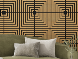 Mexen Linea 02 garso sienų plokštė 60 x 60 cm (4 vnt.), veltinis 9 mm, techninė fanera, Ąžuolas Classic
