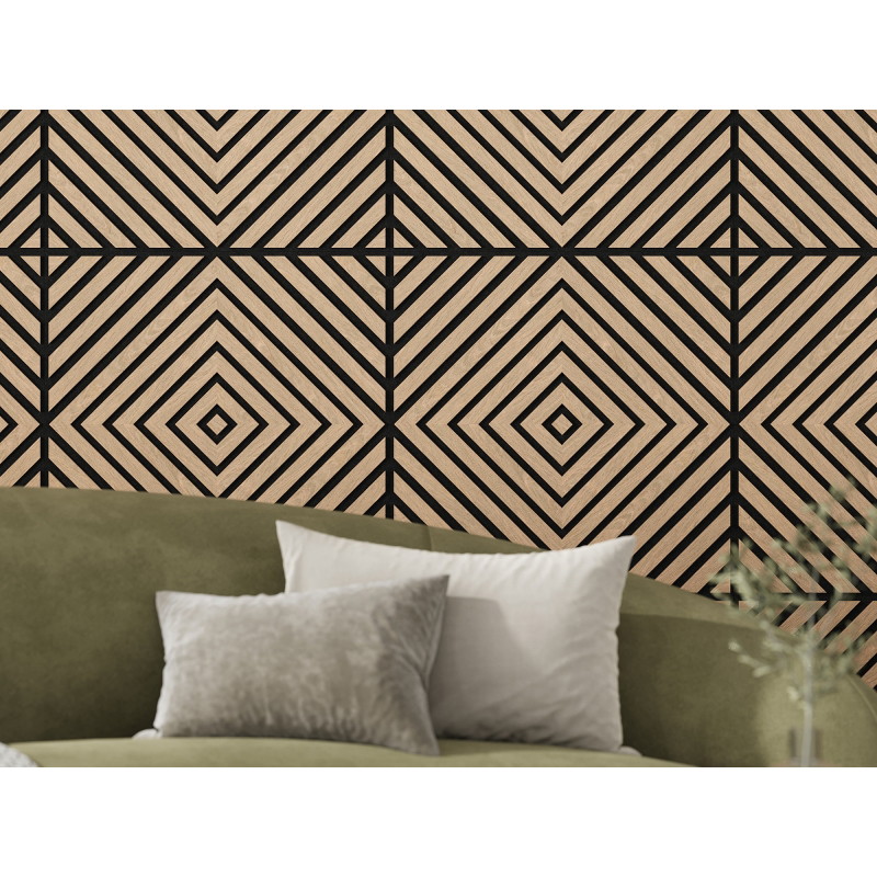 Mexen Linea 03 akustinė sieninė panelė 60 x 60 cm (4 vnt.), 9 mm veltinis, techninis fanera, balinta ąžuolo