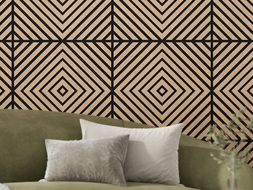Mexen Linea 03 akustinė sieninė panelė 60 x 60 cm (4 vnt.), 9 mm veltinis, techninis fanera, balinta ąžuolo