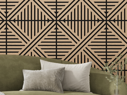 Mexen Linea 05 sieninė akustinė plokštė 60 x 60 cm (4vnt.), veltinis 9 mm, techninis fanera, Balinta Ąžuolas