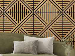 Mexen Linea 05 Garso sugerinimo sienų plokštė 60 x 60 cm (4 vnt.), veltinis 9 mm, techninis faneros lukštas, Ąžuolas