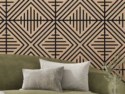 Mexen Linea 06 akustinė sieninė plokštė 60 x 60 cm (4vnt.), 9 mm veltinis, techninis faneris, Balintas Ąžuolas