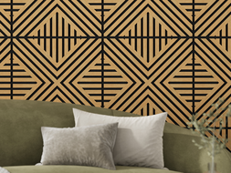 Mexen Linea 06 sieninis akustinis skydelis 60 x 60 cm (4 vnt.), veltinis 9 mm, techninis faneravimas, Ąžuolas Classic