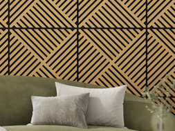 Mexen Linea 08 akustinė sienų plokštė 60 x 60 cm (4 vnt.), veltinis 9 mm, techninis fanera, Classic ąžuolas
