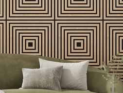 Mexen Linea 13 akustinė sieninė plokštė 60 x 60 cm (4 vnt.), 9 mm veltinis, techninis fanera, Balintas Ąžuolas