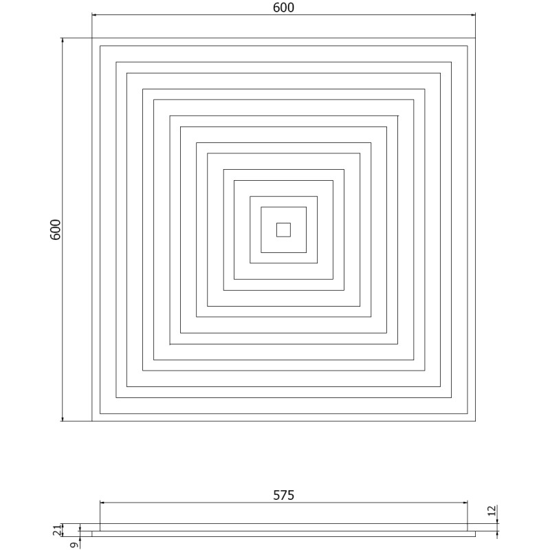 Mexen Linea 13 akustinė sieninė plokštė 60 x 60 cm (4 vnt.), 9 mm veltinis, techninis fanera, Balintas Ąžuolas