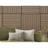 Mexen Linea 15 akustinė sieninė plokštė 60 x 60 cm (4vnt.), 9 mm veltinis, techninis faneris, Balintas Ąžuolas