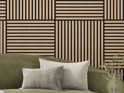 Mexen Linea 15 akustinė sieninė plokštė 60 x 60 cm (4vnt.), 9 mm veltinis, techninis faneris, Balintas Ąžuolas