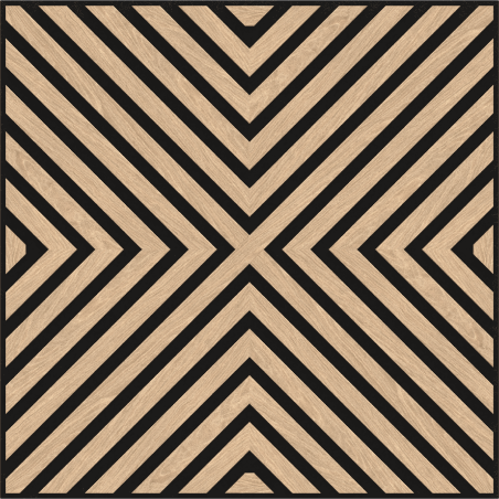 Mexen Linea 01 akustinė sieninė plokštė 60 x 60 cm (4vnt.), 9 mm veltinis, techninis faneras, Balintas Ąžuolas