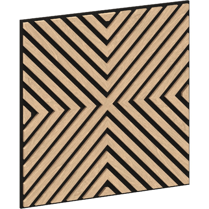 Mexen Linea 01 akustinė sieninė plokštė 60 x 60 cm (4vnt.), 9 mm veltinis, techninis faneras, Balintas Ąžuolas