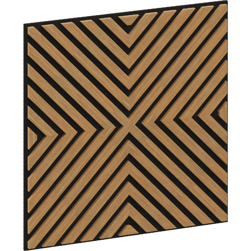 Mexen Linea 01 akustinė sieninė plokštė 60 x 60 cm (4vnt.), 9 mm veltinis, techninis faneris, Ąžuolas Classic