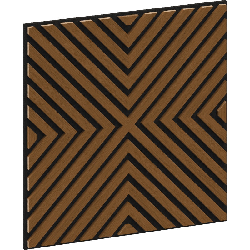 Mexen Linea 01 akustinė sieninė plokštė 60 x 60 cm (4 vnt.), veltinis 9 mm, techninis faneras, Natūralus Ąžuolas