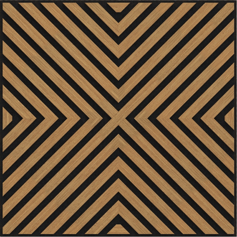 Mexen Linea 01 akustinė sieninė plokštė 60 x 60 cm (4vnt.), 9 mm veltinis, techninis faneris, Ąžuolas Classic