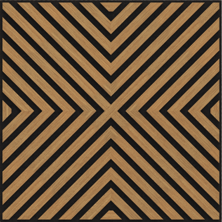 Mexen Linea 01 akustinė sieninė plokštė 60 x 60 cm (4vnt.), 9 mm veltinis, techninis faneris, Ąžuolas Classic