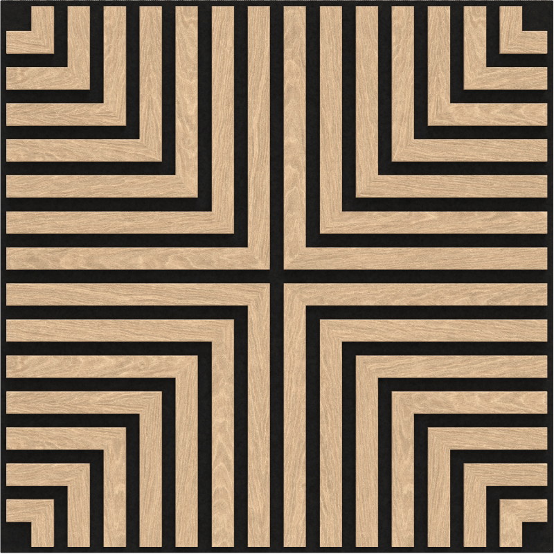 Mexen Linea 02 akustinė sienų plokštė 60 x 60 cm (4vnt.), veltinis 9 mm, techninis fanera, Balintas Ąžuolas