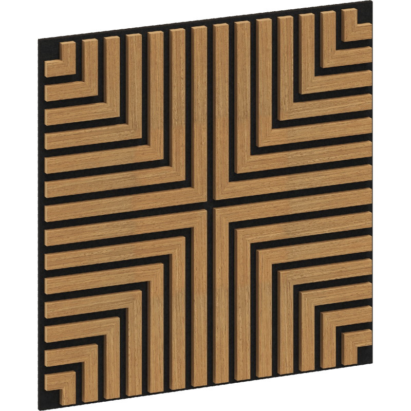 Mexen Linea 02 garso sienų plokštė 60 x 60 cm (4 vnt.), veltinis 9 mm, techninė fanera, Ąžuolas Classic