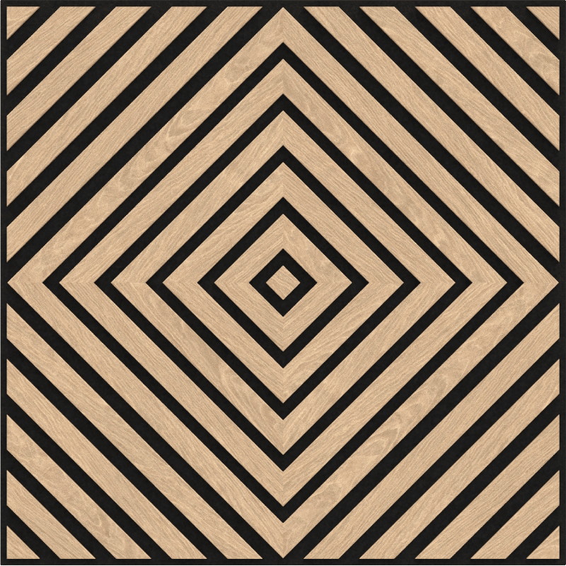 Mexen Linea 03 akustinė sieninė panelė 60 x 60 cm (4 vnt.), 9 mm veltinis, techninis fanera, balinta ąžuolo