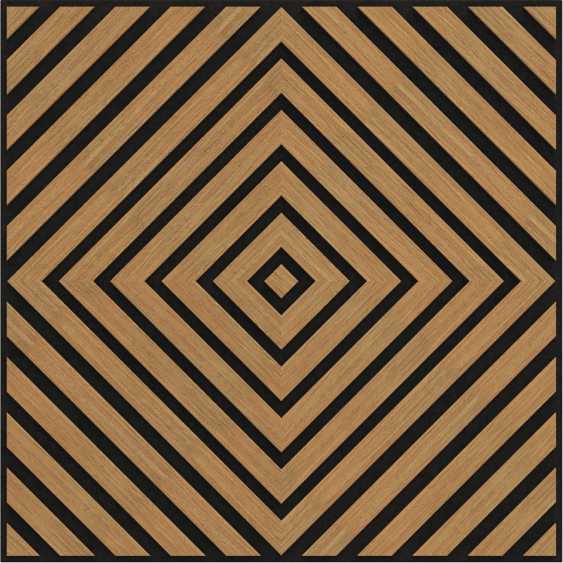 Mexen Linea 03 akustinė sieninė plokštė 60 x 60 cm (4 vnt.), veltinis 9 mm, techninis fanera, Ąžuolas Classic