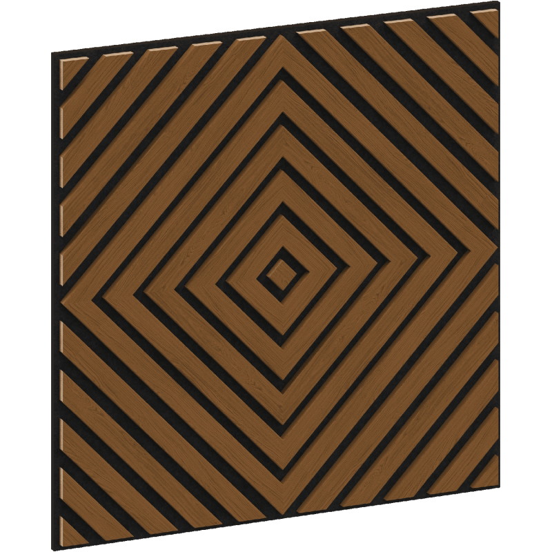 Mexen Linea 03 akustinė sieninė plokštė 60 x 60 cm (4 vnt.), veltinis 9 mm, techninis fanera, Natūralus Ąžuolas