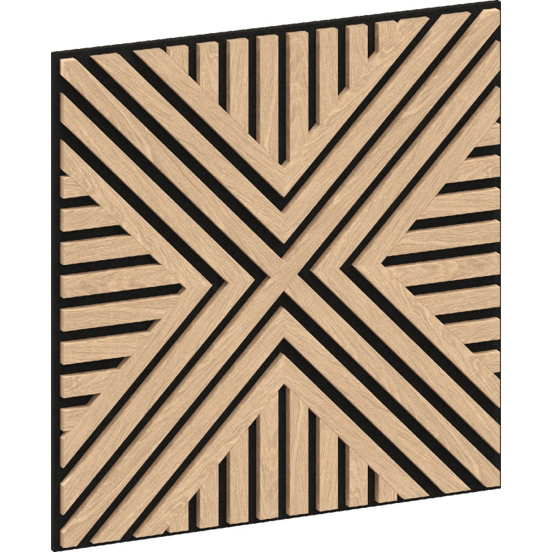 Mexen Linea 05 sieninė akustinė plokštė 60 x 60 cm (4vnt.), veltinis 9 mm, techninis fanera, Balinta Ąžuolas