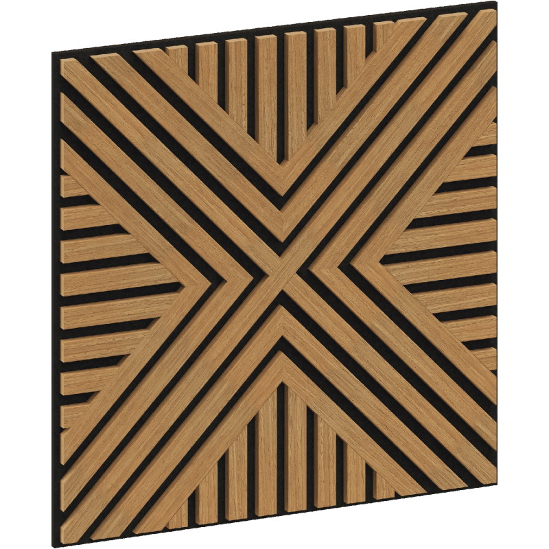 Mexen Linea 05 Garso sugerinimo sienų plokštė 60 x 60 cm (4 vnt.), veltinis 9 mm, techninis faneros lukštas, Ąžuolas
