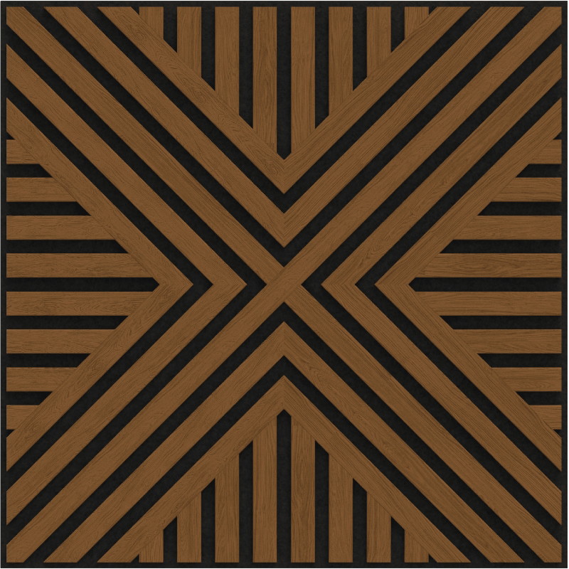 Mexen Linea 05 akustinis sienų plokštė 60 x 60 cm (4 vnt.), veltinis 9 mm, techninis faneras, Natūralus Ąžuolas