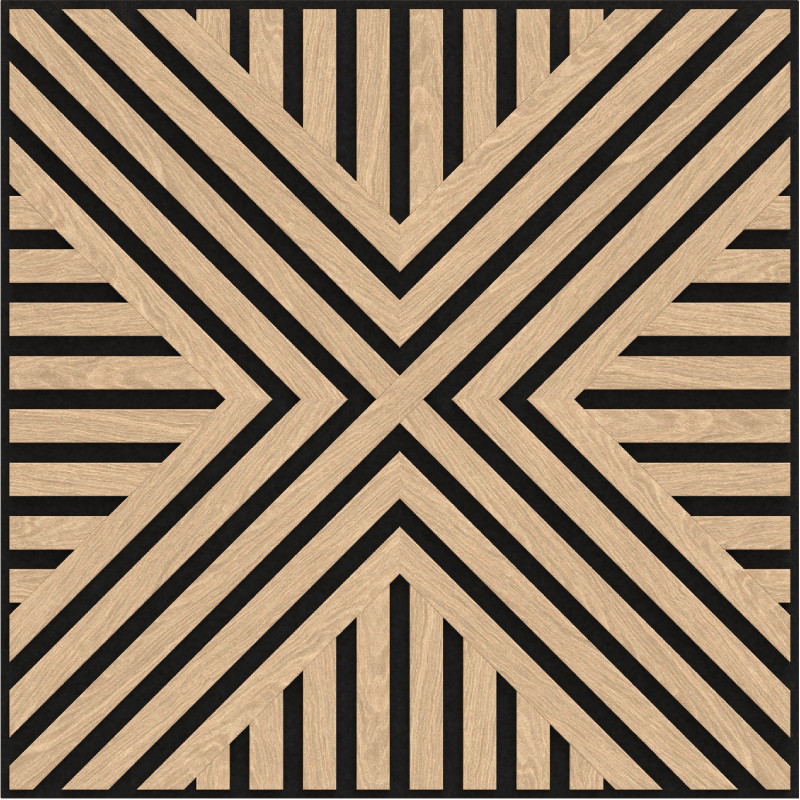 Mexen Linea 06 akustinė sieninė plokštė 60 x 60 cm (4vnt.), 9 mm veltinis, techninis faneris, Balintas Ąžuolas